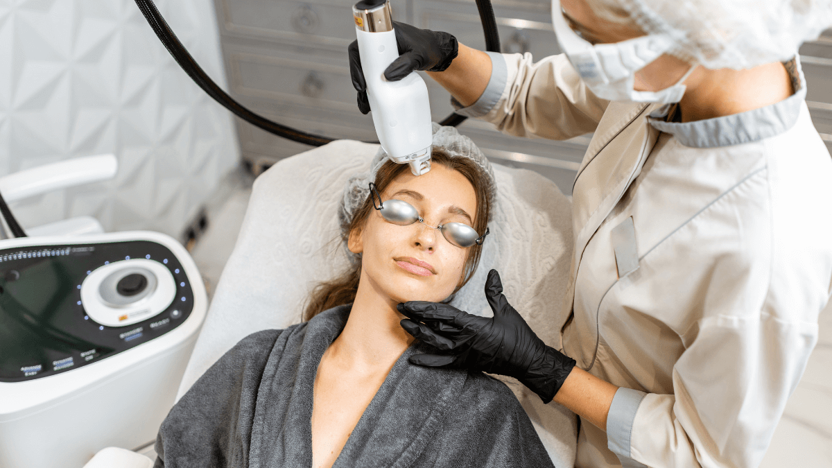 young woman having laser treatment