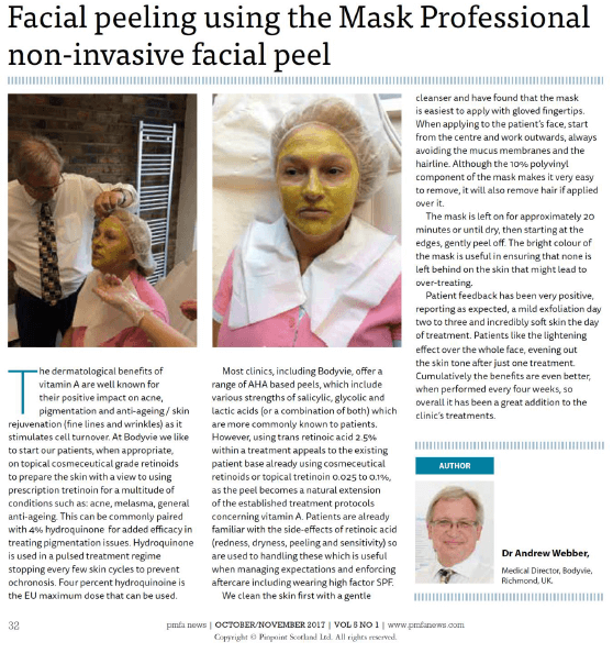 Facial Peeling, Mask, Dr Andrew Weber